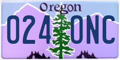 OR license plate 024ONC