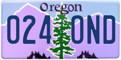 OR license plate 024OND