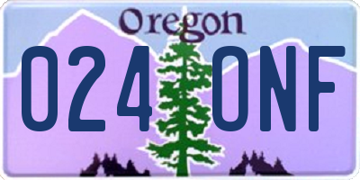 OR license plate 024ONF