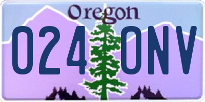 OR license plate 024ONV