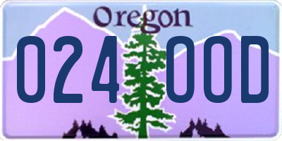 OR license plate 024OOD