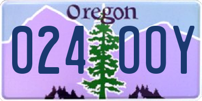 OR license plate 024OOY