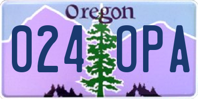 OR license plate 024OPA