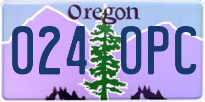OR license plate 024OPC