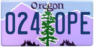 OR license plate 024OPE