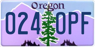 OR license plate 024OPF