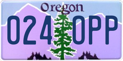 OR license plate 024OPP