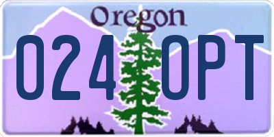 OR license plate 024OPT