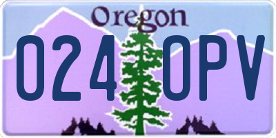 OR license plate 024OPV