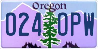 OR license plate 024OPW