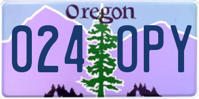 OR license plate 024OPY