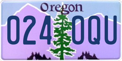 OR license plate 024OQU