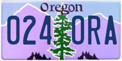 OR license plate 024ORA
