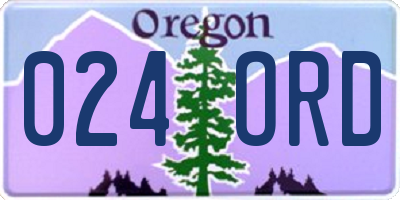OR license plate 024ORD