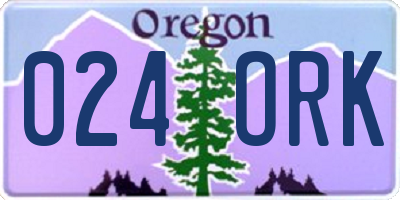 OR license plate 024ORK
