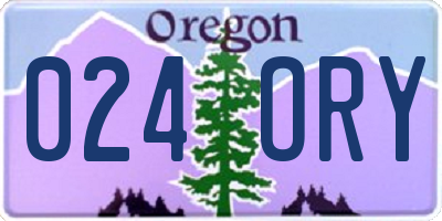 OR license plate 024ORY