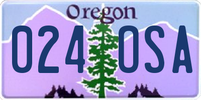 OR license plate 024OSA