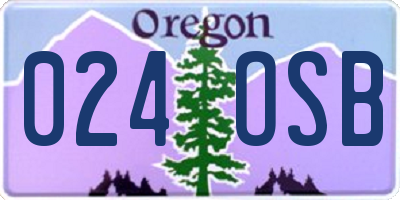 OR license plate 024OSB