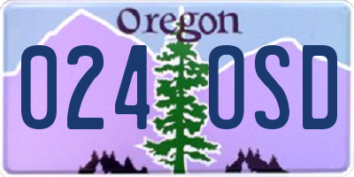 OR license plate 024OSD