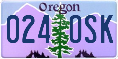OR license plate 024OSK
