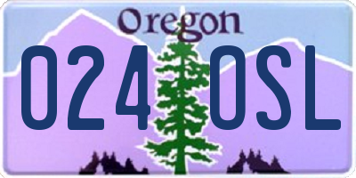 OR license plate 024OSL
