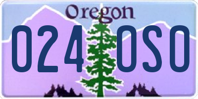 OR license plate 024OSO