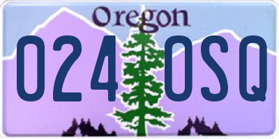OR license plate 024OSQ