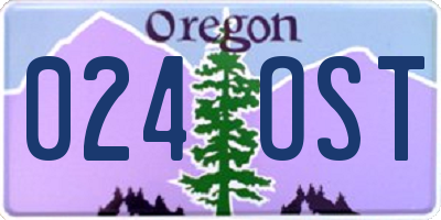 OR license plate 024OST