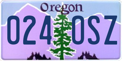 OR license plate 024OSZ
