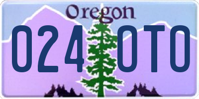 OR license plate 024OTO