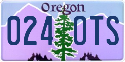 OR license plate 024OTS