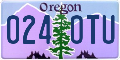OR license plate 024OTU