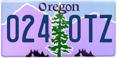OR license plate 024OTZ