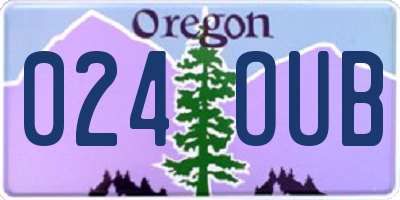 OR license plate 024OUB