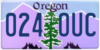 OR license plate 024OUC