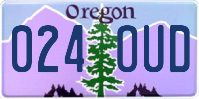 OR license plate 024OUD