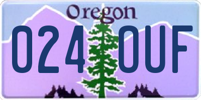 OR license plate 024OUF