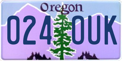 OR license plate 024OUK
