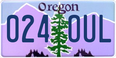 OR license plate 024OUL