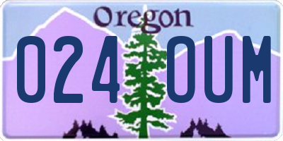 OR license plate 024OUM