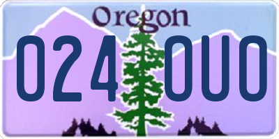 OR license plate 024OUO