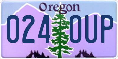 OR license plate 024OUP