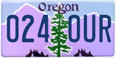 OR license plate 024OUR