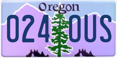 OR license plate 024OUS