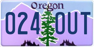 OR license plate 024OUT