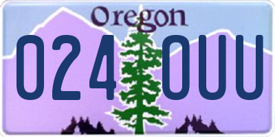 OR license plate 024OUU