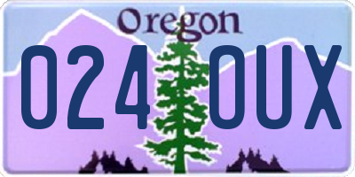 OR license plate 024OUX