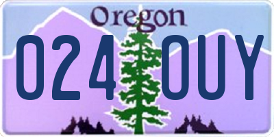 OR license plate 024OUY