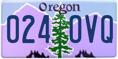 OR license plate 024OVQ