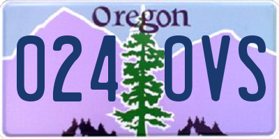 OR license plate 024OVS
